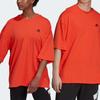 Adidas Solid Color Logo Casual Crew Neck Short Sleeve T-Shirt Unisex Tops Semi-Fluorescent-Red H61131