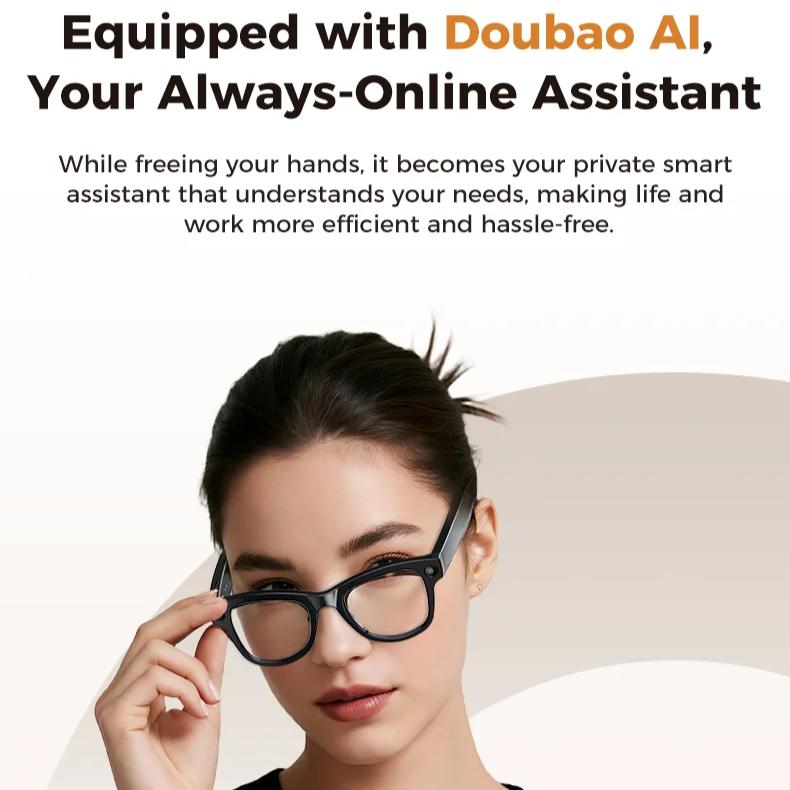 4K 800W HD Camera AI Smart Glasses Men Record Video 3790mAh Battery Languages Translation 3D Music Player Glasses With Camera