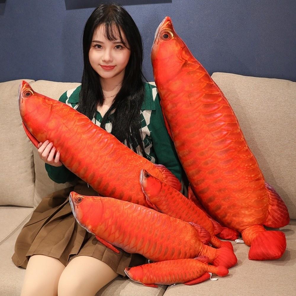 Cute Stuffed Fish Doll Lifelike Fish Plush Pillow Arowana Plush Toys Collectible