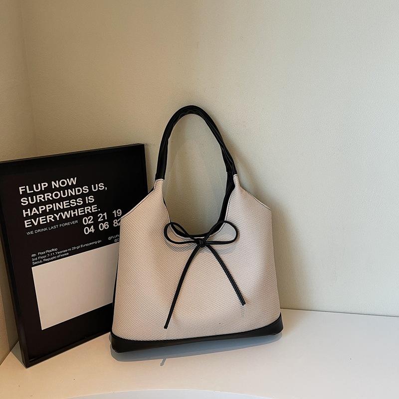 Spring New Fashion Simple Mix and Match Contrasting Color Woven Underarm Bag Trendy Shoulder Women's Bag