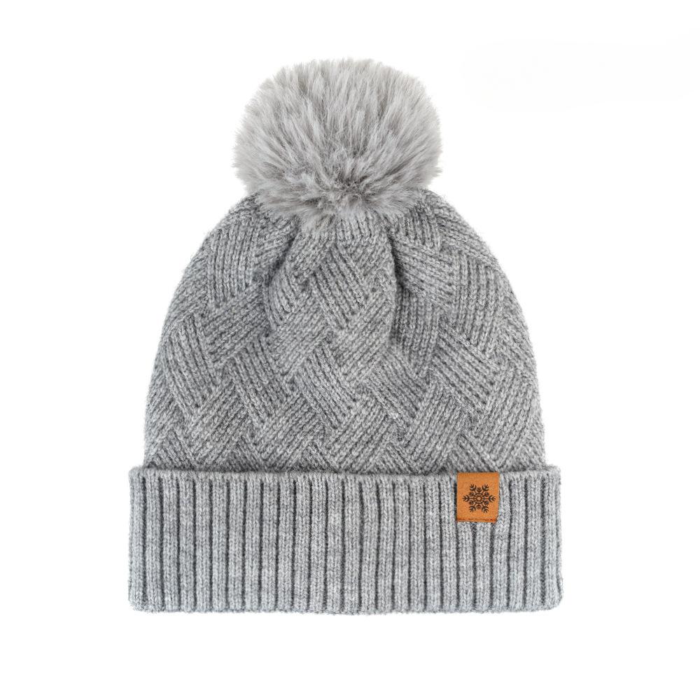 Women's Three Sizes To Choose From: Knitted Hat, Scarf, Glove, Women's Autumn and Winter Outdoor Warm Double Layer Knitted Hat