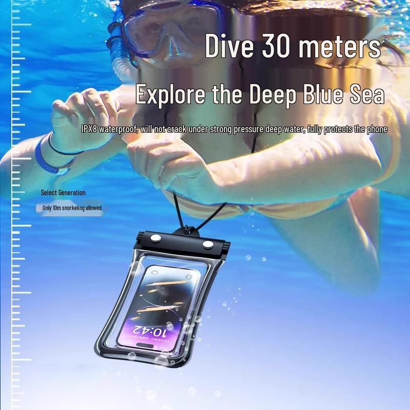 Waterproof Touchscreen Phone Pouch with Lanyard for Swimming, Diving, and Cycling