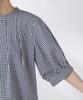 Nano Universe Volume Sleeve Tuck Size F Pattern Women's Blouse, (360cm), 1, 673-5121326