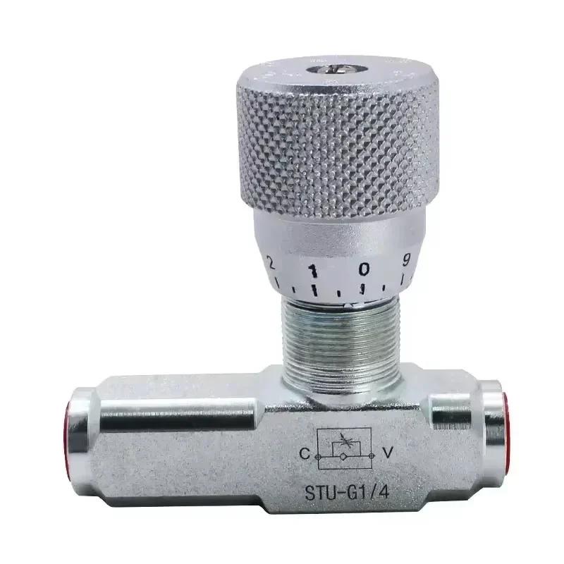 1PC STU-G1/4 Hydraulic Check Throttle Valve One-Way Joint Hydraulic Flow Control Valve Home Improvement Valves Accessories