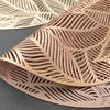 1Pcs 38cm PVC Placemats Hollow Round Placemat Durable Dining Table Decoration Pad Dinner Cutout Hangable Gold Tablemats
