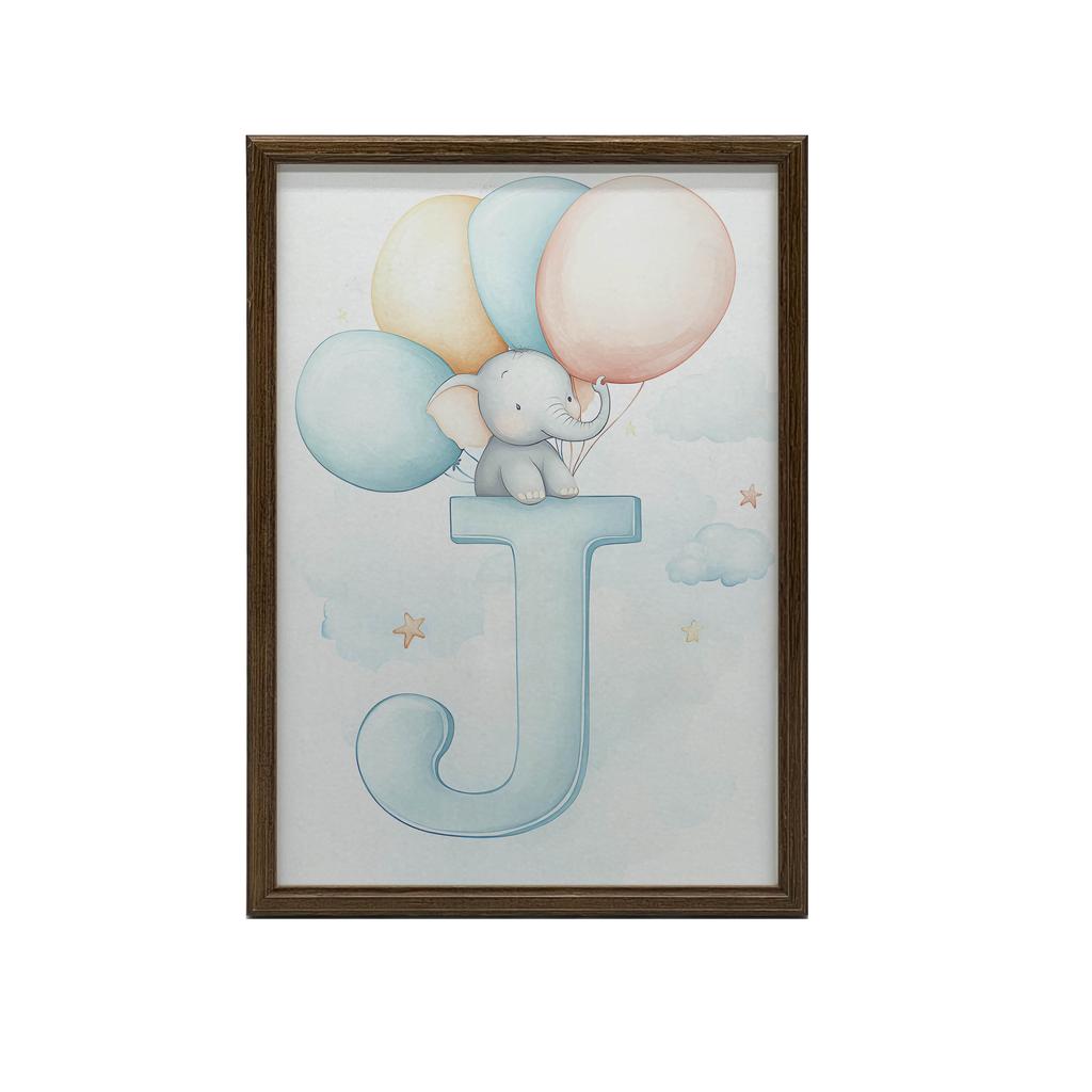 Plakat Słodki Słoń Na Literze J Plakat Słodki Słoń Na Literze J, 30X40 Cm, Bez Ramy, Papier Matowy 230 Gsm