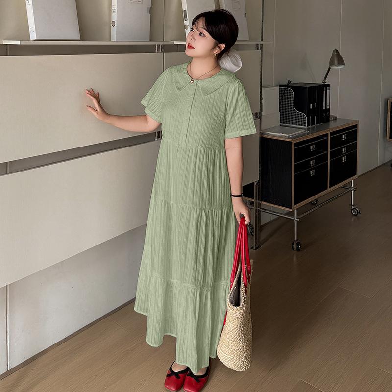 Large Size Women's Clothing College Style Literary Doll Collar Dress, Xiasen Thin Dress 142139