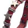 Star PU Leather Bracelet Goth Alloy Punk Adjustable Gift Fashion Buckle Clasp Wide Thick Accessories