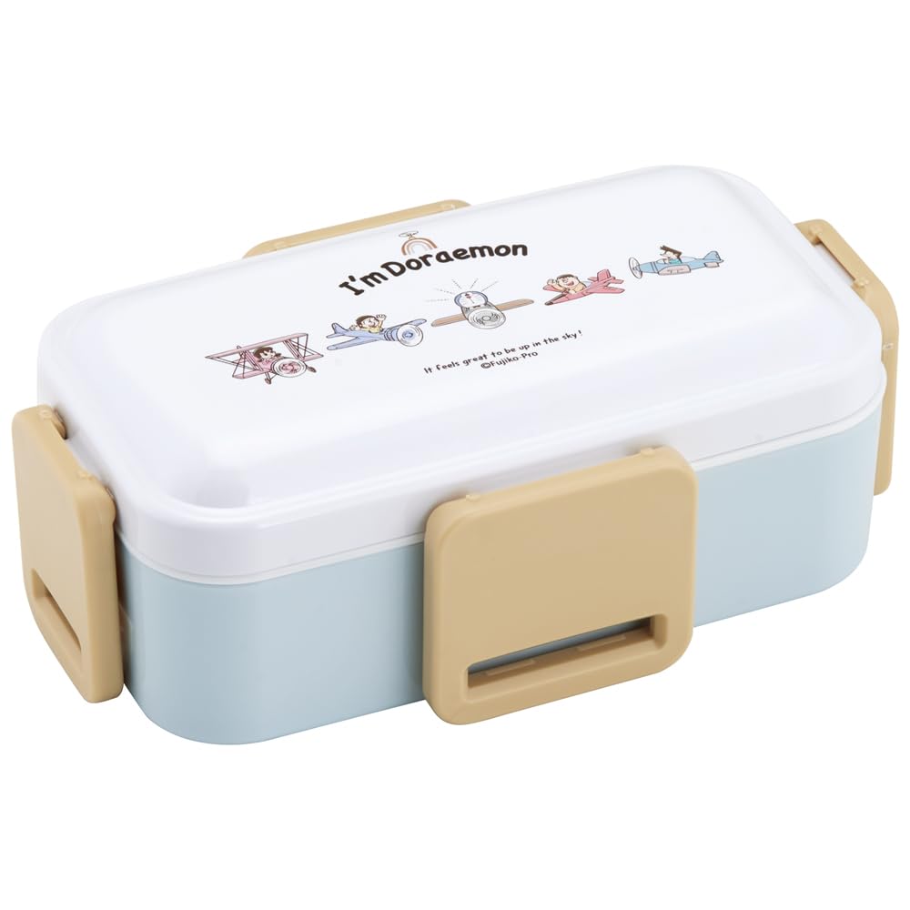 Skater Bento Doraemon Sky Sanrio Soft Made In Box, Walk, Design, 600ml, Antibacterial, Filling, Dome-Shaped Lid, Two-Tier, Women's, Japan, PFLW4AG-A