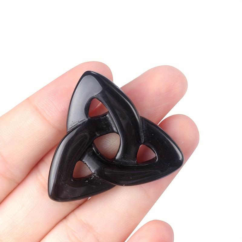 Hand Carved Knot Crystal Carving Vintage Pattern Gemstone Home Decor Ornament about 35mm-40mm