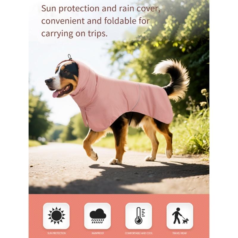 Sun Blocking Waterproof Dog Rain Coat Outdoor Walking Clothes For Small to Large Dog Beach Wear Rainy Days Adventure