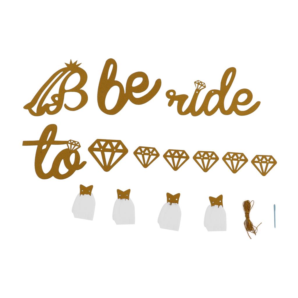 Bridal Shower Banner Gold Glitter Paper Shiny Charming Bridal Shower Sign Paper Mesh Bride To Be Banner for Bridal