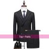 Korean Style Slim Fit Striped Men's Suit Set - Casual Blazer Jacket for Weddings and Professional Wear