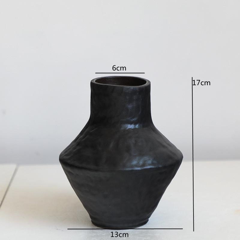 Ceramic Vase Coarse Ceramic Vase Flower Arrangement Retro Handmade Wabi Sabi Style Dry Flowers Zen Flower Arrangement