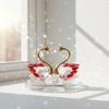 -encrusted Swan Figurines Exquisite Crystal Home Decoration Glass Swans  Car Interior