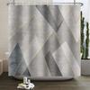 Geometric Shower Curtain Modern Abstract Brown Marble Luxury Gold Bronze Bathtub Screen Waterproof Bathroom Decor