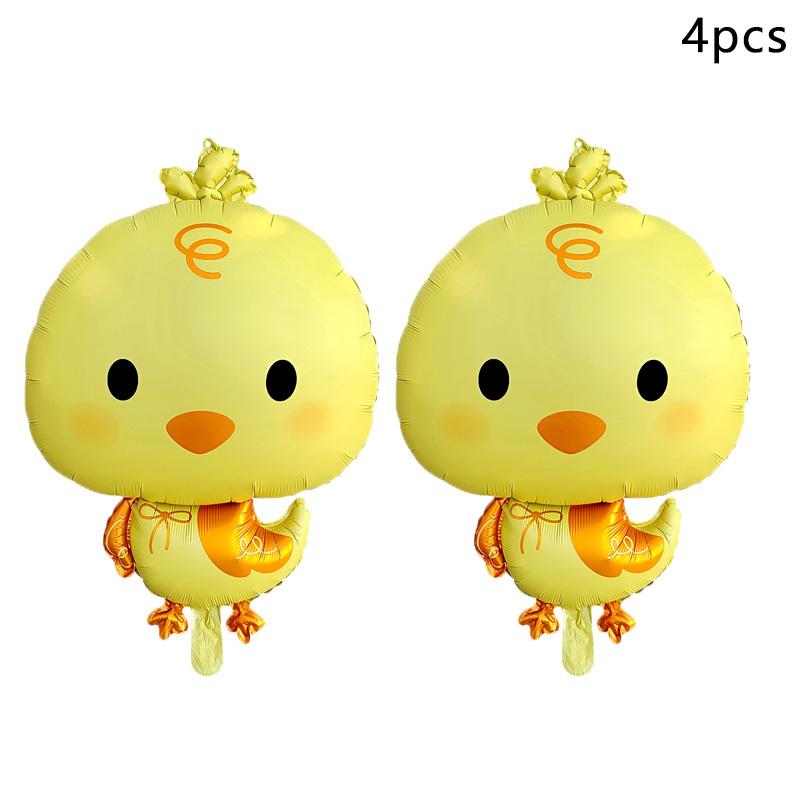 2/4pcs Big Head Chick Shaped Foil Balloons Birthday Holiday Party Decoration Party Atmosphere Background Decor Photo Props 5