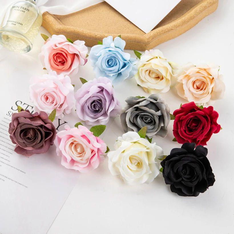 

5/10 шт. Искусственные цветы Шелковые розы Свадебный букет невесты для улицы Сад Дом Вечеринка Рождественские венки Сделай сам Украшение для конфетной коробки 5pcs