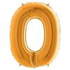 Foil Balloon Number 0, Gold, 66 Cm Grabo