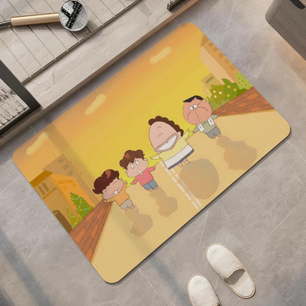 Anime A-Atashin'chi Floor Mat Diatomite Bath Mat, Quick Dry, Absorbent, Multi-Scene Mat