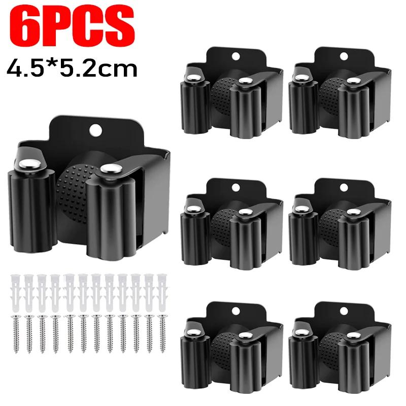 10/1PC Wall Mounted Mop Clips Holder Mop Organizer Rack with Screw Brush Broom Hanger Hooks Waterproof Bathroom Shelf Accessorie
