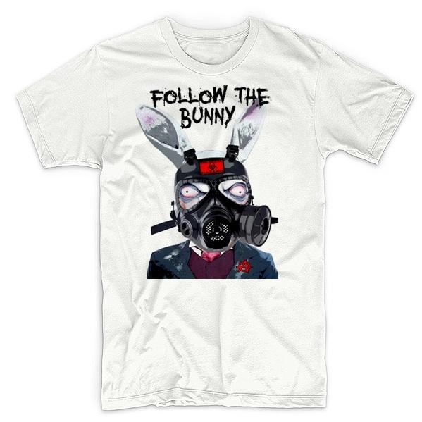 Creepy Bunny T-Shirt Halloween Evil Dark Clown Sinister Scary Goth Cotton Tee S