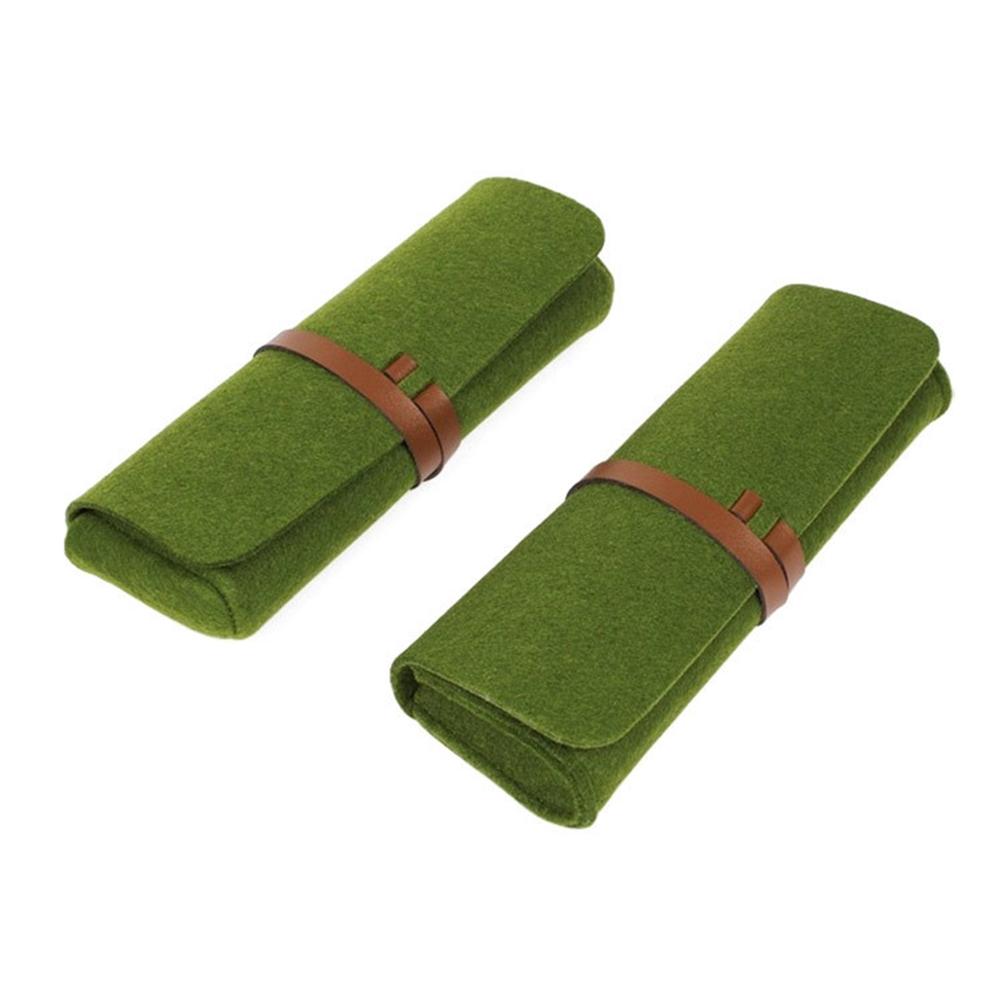Felt Roll Pen Bag Portable Large Capacity Stationery Pouch Creative Strap Pencil Case Storage Bag For Girls Boys