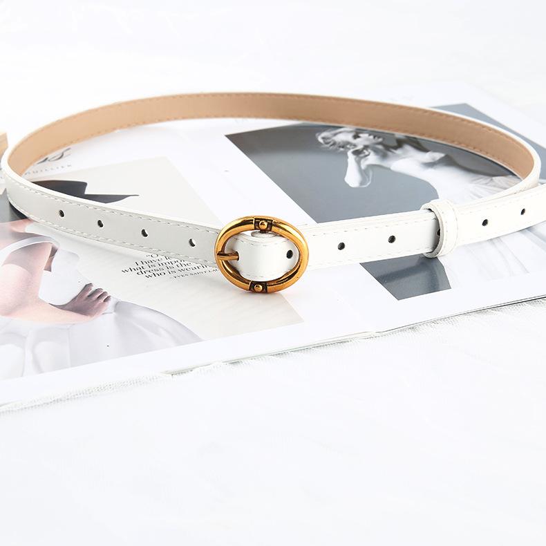 

New Slimming Belt Elegant Round Buckle Womens Belt Match белый