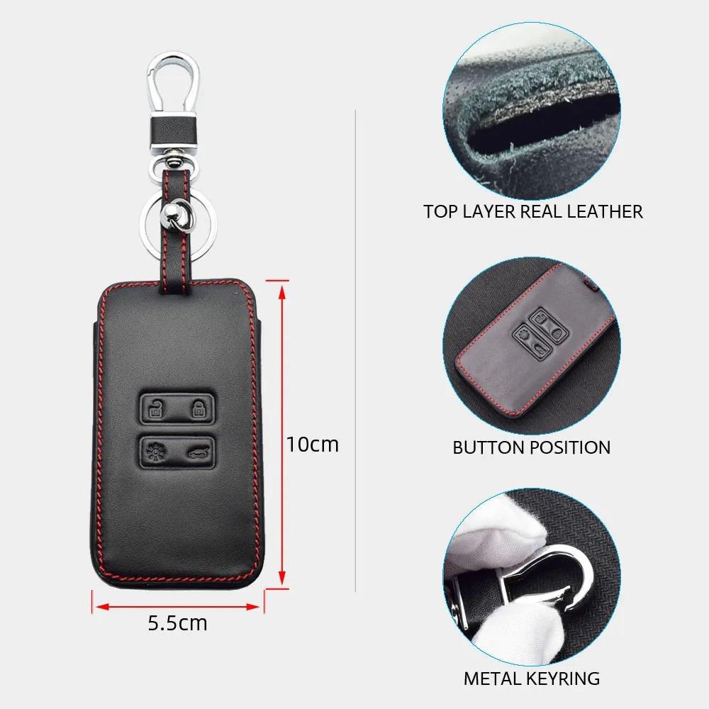 Leather Car Key Cover Bag for Renault Captur Megane Clio Dacia Duster Sandero Stepway Remote Fob Shell Case