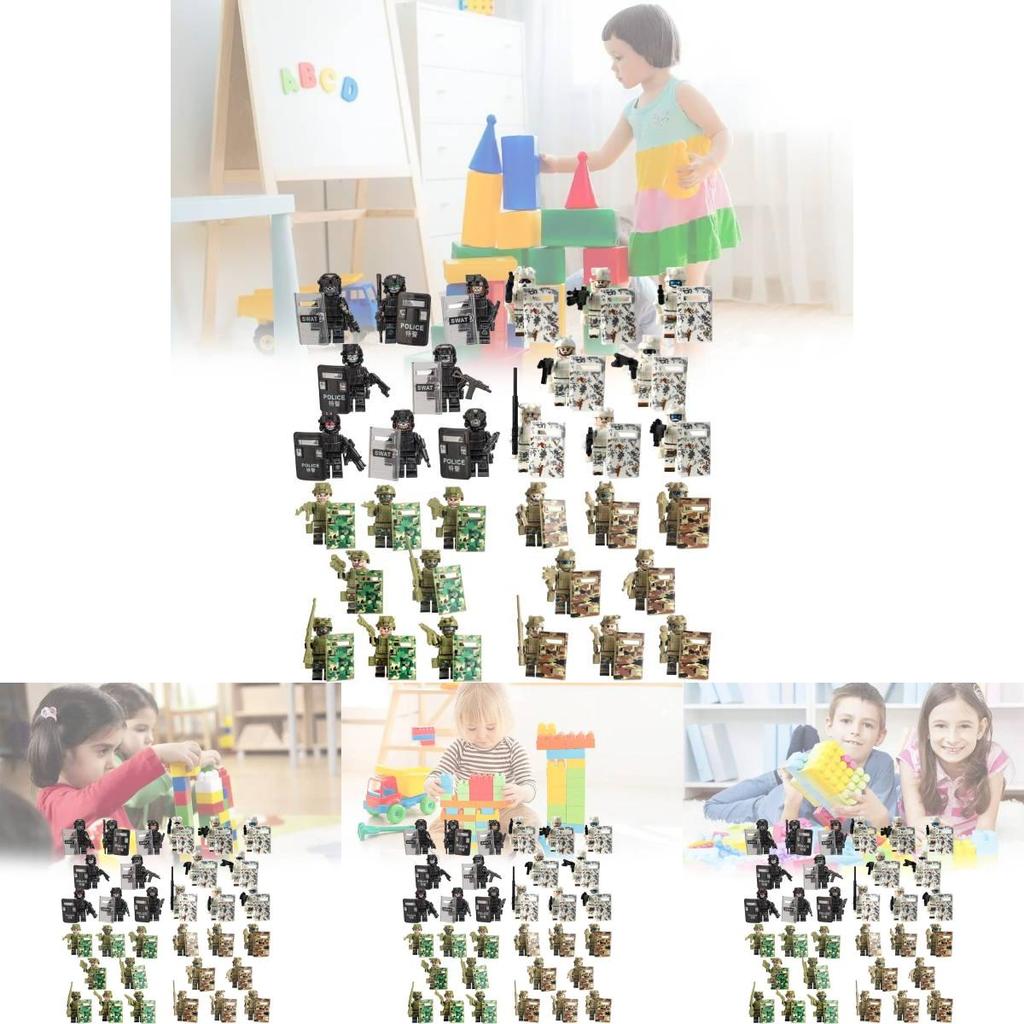 Figuras de Ação Militares Compatíveis Polícia Fantasma Forças Especiais Brinquedos de Construção Para Crianças