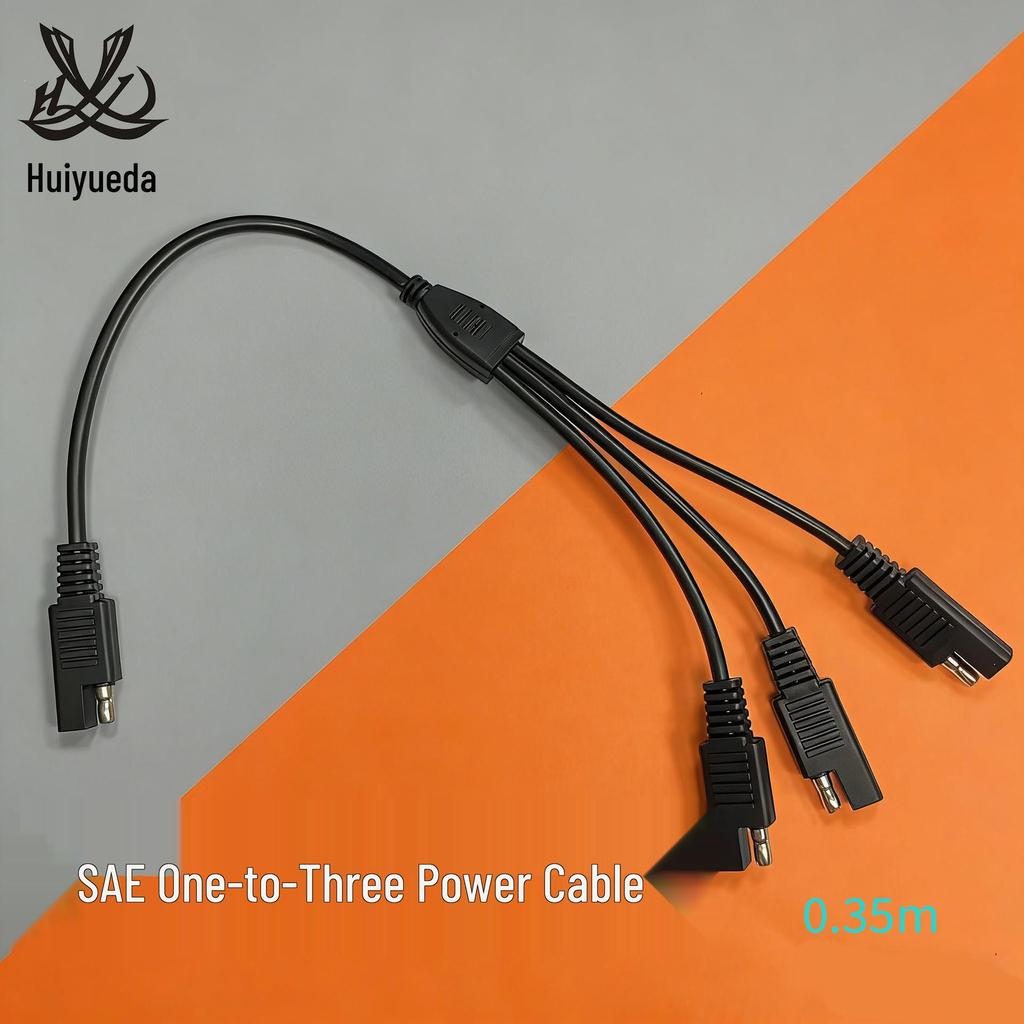 SAE Power Extension Cable: 18AWG Pure Copper, Connects One-to-Two/Three/Four for Solar Use