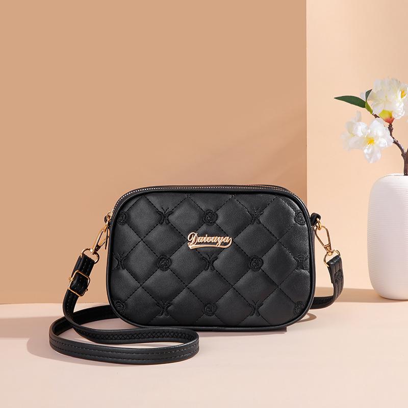 New fashion diamond square bag multi-layer pocket mobile phone change bag women's shoulder bag small