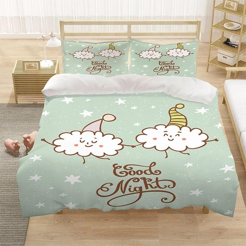 Cute Cartoon Little Star Bedding Set Duvet Cover Bedroom Comforter Covers Single Twin King Size Quilt Cover Home Textile