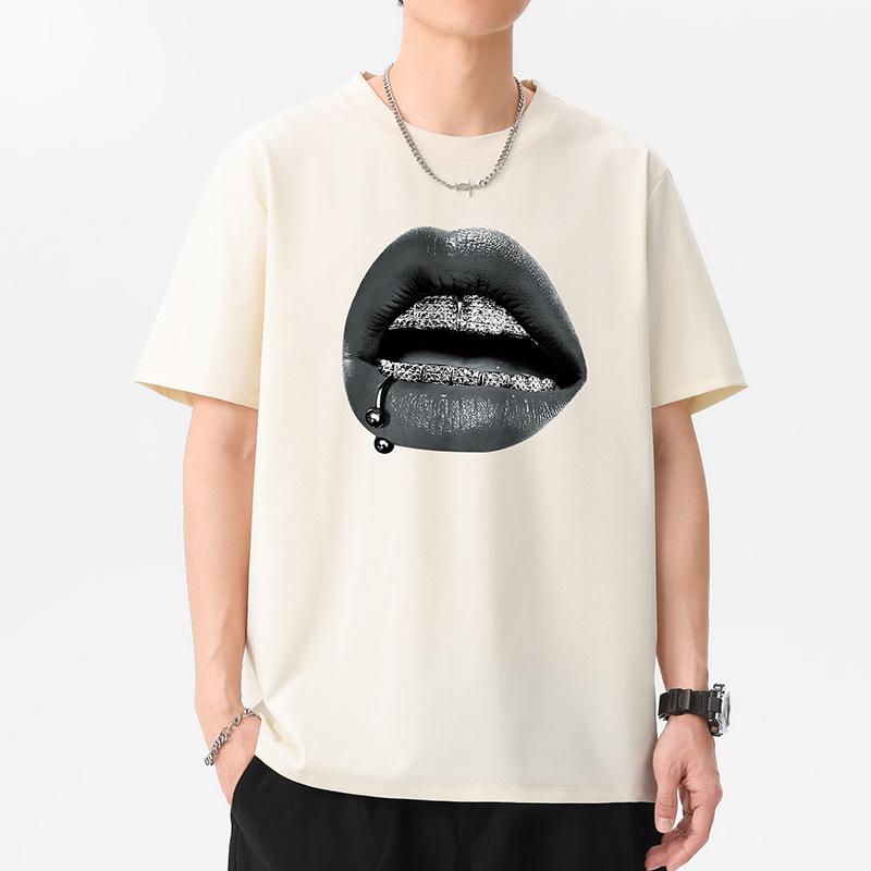 12 Colors Black Lips Men's Short Sleeves T-Shirt 100% Cotton Man Plus Size Tee