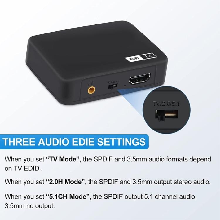 HDTV Sound Extractor 4K SPDIF 3.5mm HDTV Sound Extractor For Digital TV Sound Gaming Speaker Amplifier Connection