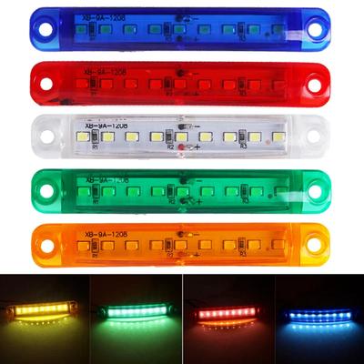 12-24V LKW Seitenwarnleuchte 9 LEDs Mehrfarbig Wasserdicht Auto-Positionsleuchte Anhänger Bus Van Signalmarkierungsbirne