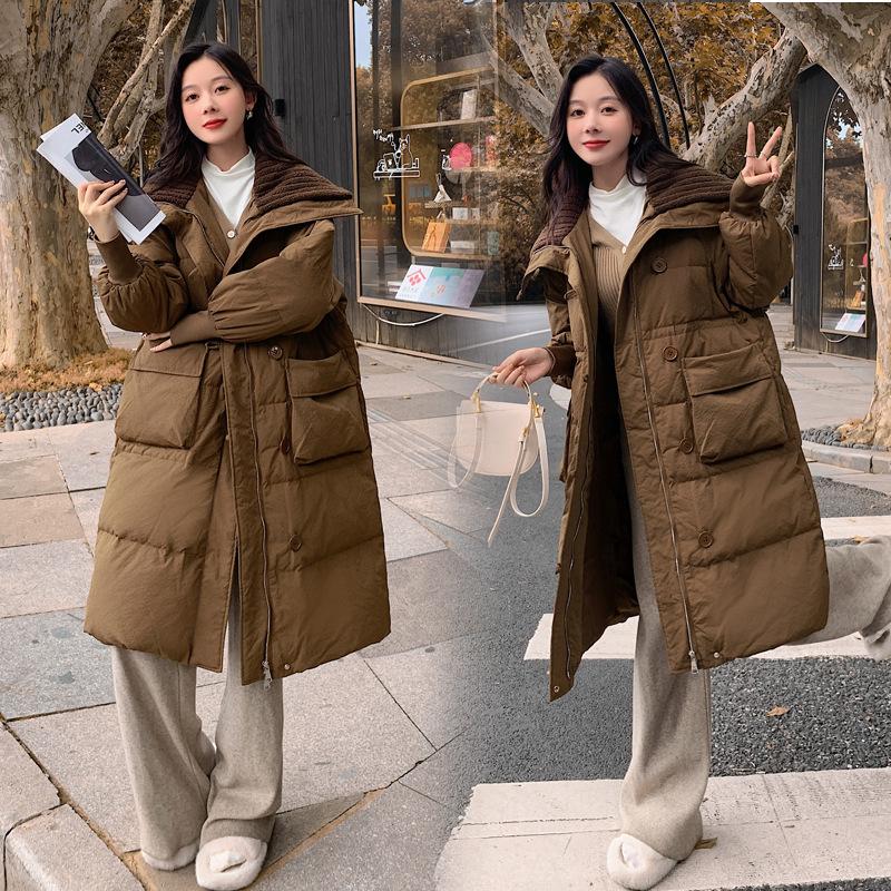 

2025 new cotton-padded women s winter medium and long Korean version loose thickened design jacket student cotton-padded jacket tide L хакі