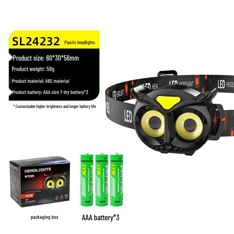 Dual-Light LED Laser Cannon Rechargeable Headlamp - Super Bright, Long Battery Life, Ideal for Night Fishing