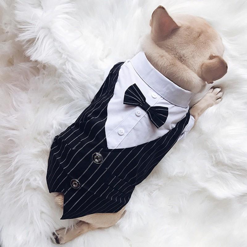 Cămașă Câine Animal de Companie Haine Câine Mic Costum Elegant Papion Cămașă Nuntă Costum Tuxedo Formal Cu Papion Cățeluș Pisică Bulldog Îmbrăcăminte