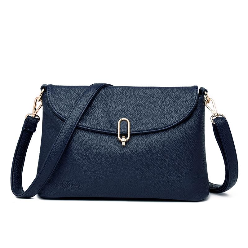 

Women Casual Crossbody Bag Multifuncti Shopping Handbag Large Capacity Messenger Bag 2026 New Cowhide Waterproof Shoulder Bag синий
