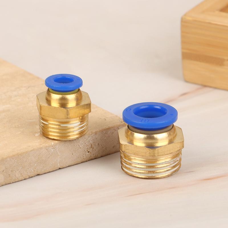 1Pc Pneumatic Air Connector Fitting Pc 4/6/8/10/12/14/16Mm Thread 1/4" 1/8" 3/8" 1/2" 3/4"Hose Fittings Pipe Quick Connectors