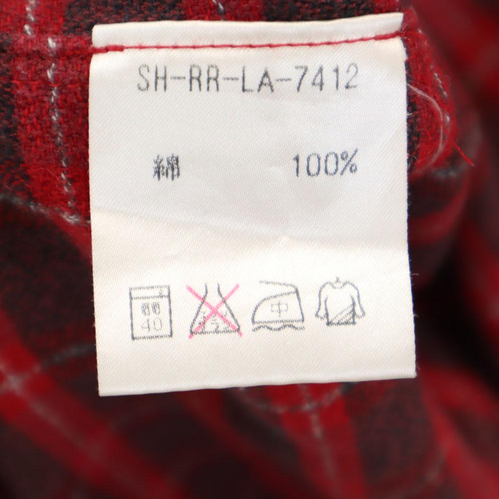 RRL 90s Red 3 Stars Initial Tag Old Long Sleeve Check Shirt Ralph Lauren Men's Used