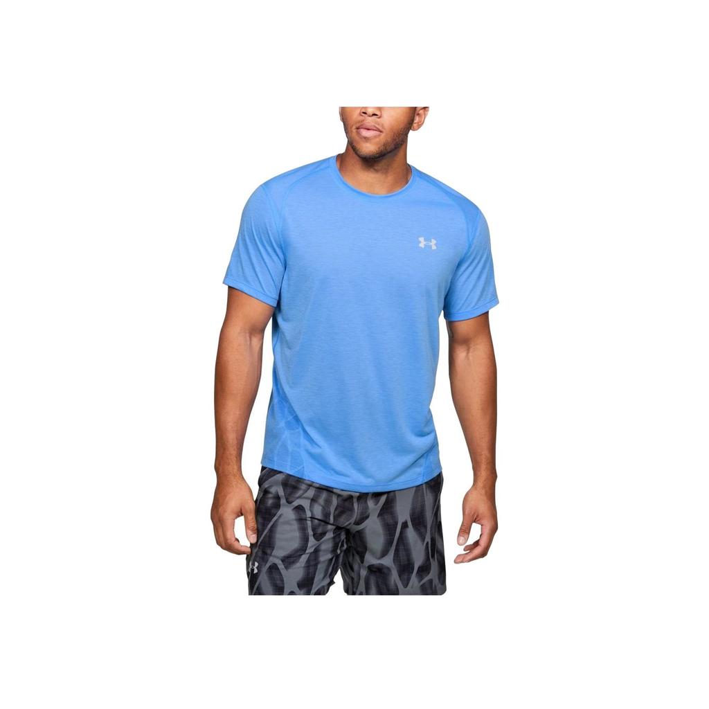 Under Armour Logo Print Crew Neck Short Sleeve T-Shirt Men tops Deep-Sky-Blue 1350096-465
