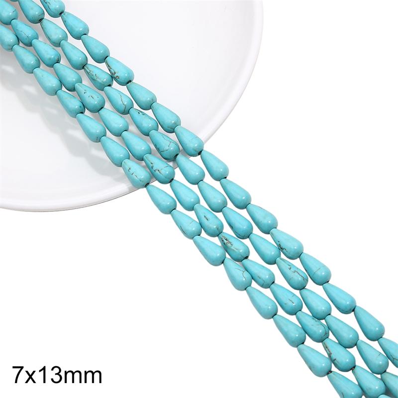 1 Strand 38CM Blue Turquoises Stone Chain Charm Beads Chain DIY Bracelet Necklace Jewelry Making