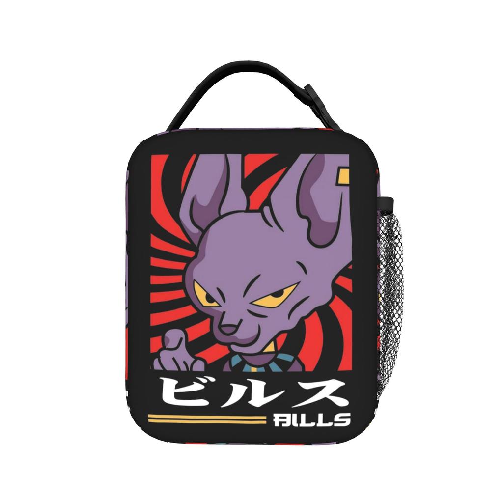 DBZ Beerus CATS Insulated Lunch Bag Portable Meal Container Thermal Bag Tote Lunch Box Work Outdoor Bento Pouch