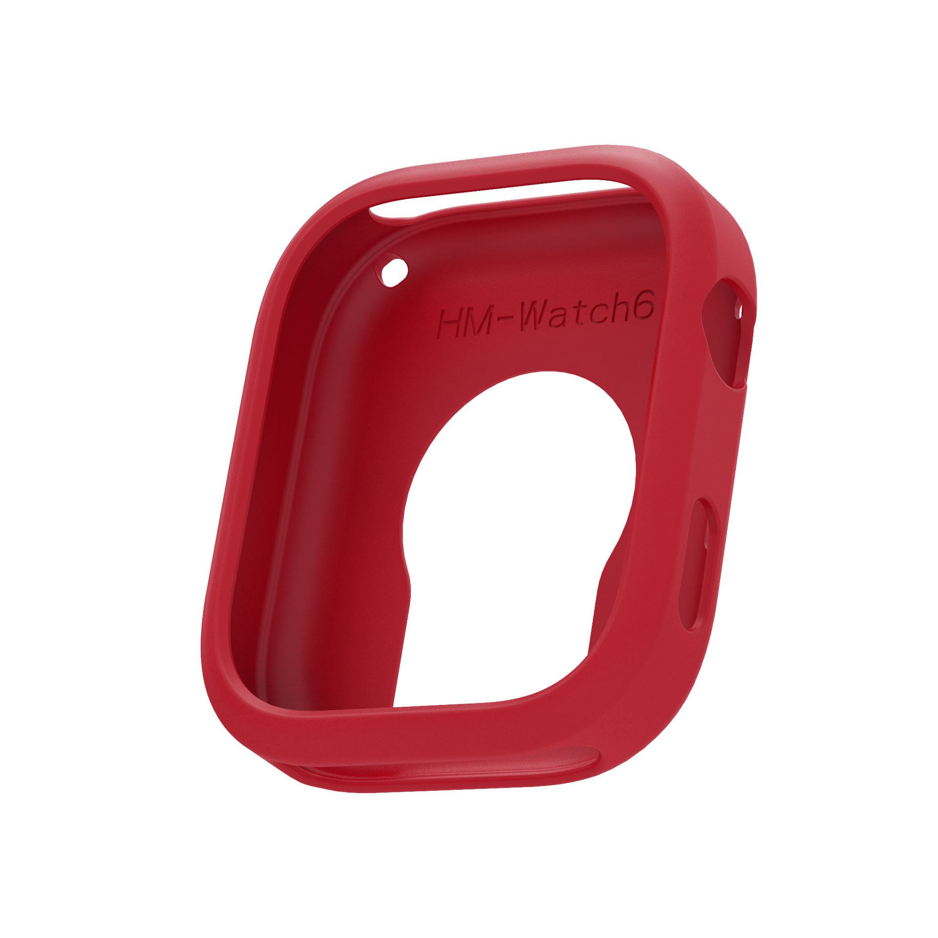 

Защитный чехол для экрана для Redmi Watch 6 Watch6 Чехол Мягкий и прочный Силиконовый Полый Защитный Бампер Оболочка Аксессуары For Redmi watch 6 красный