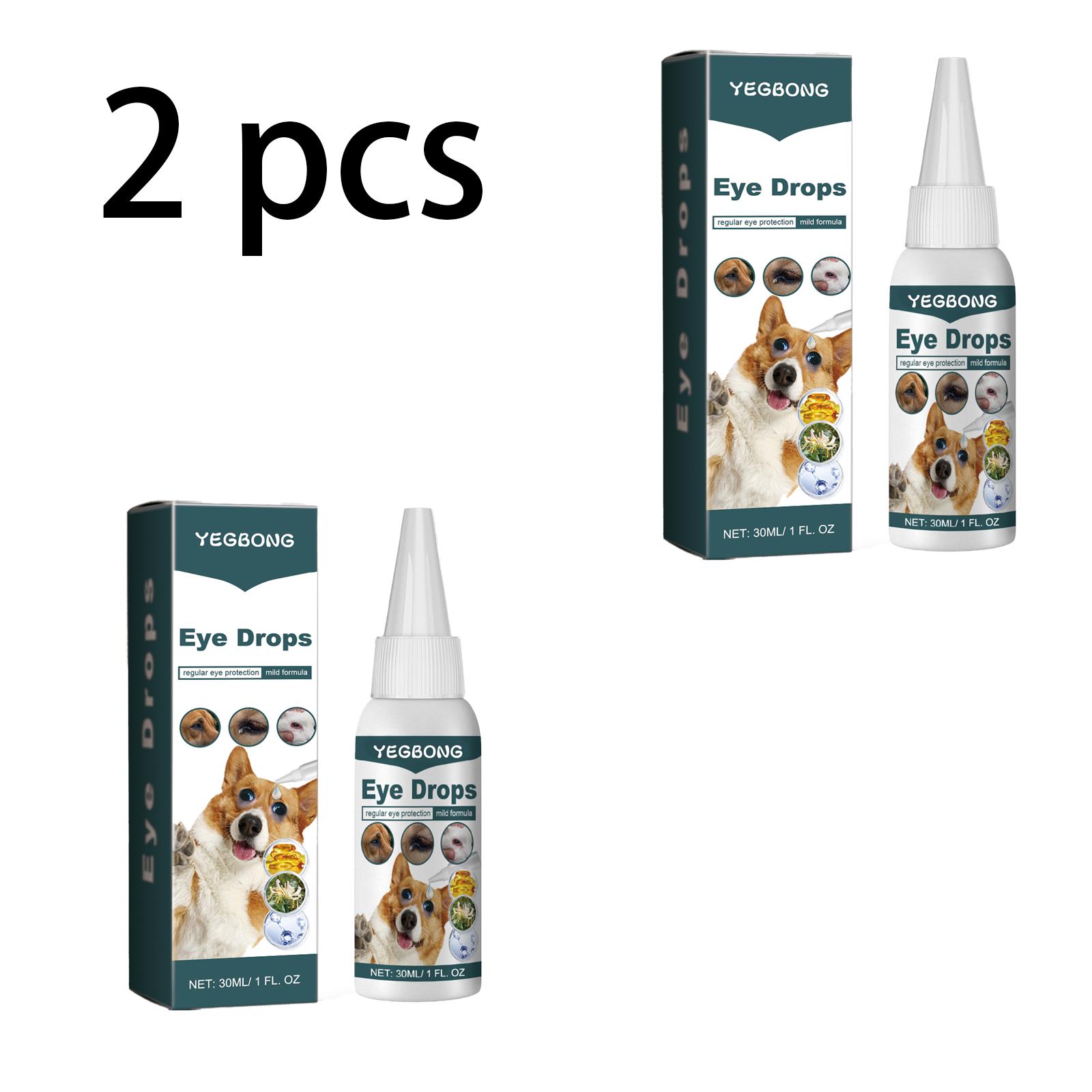 

Yegbong pet eye drops, suitable for cats and dogs, removes tear stains, cleans eye discharge and eye gunk, pet eye care eye wash 30ml/box