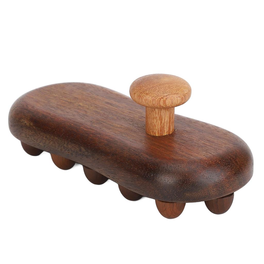 Lymphatic Drainage Cellulite Massager Sandalwood 16 Beads Portable Manual Wooden Massage Brush for Neck Abdomen Legs
