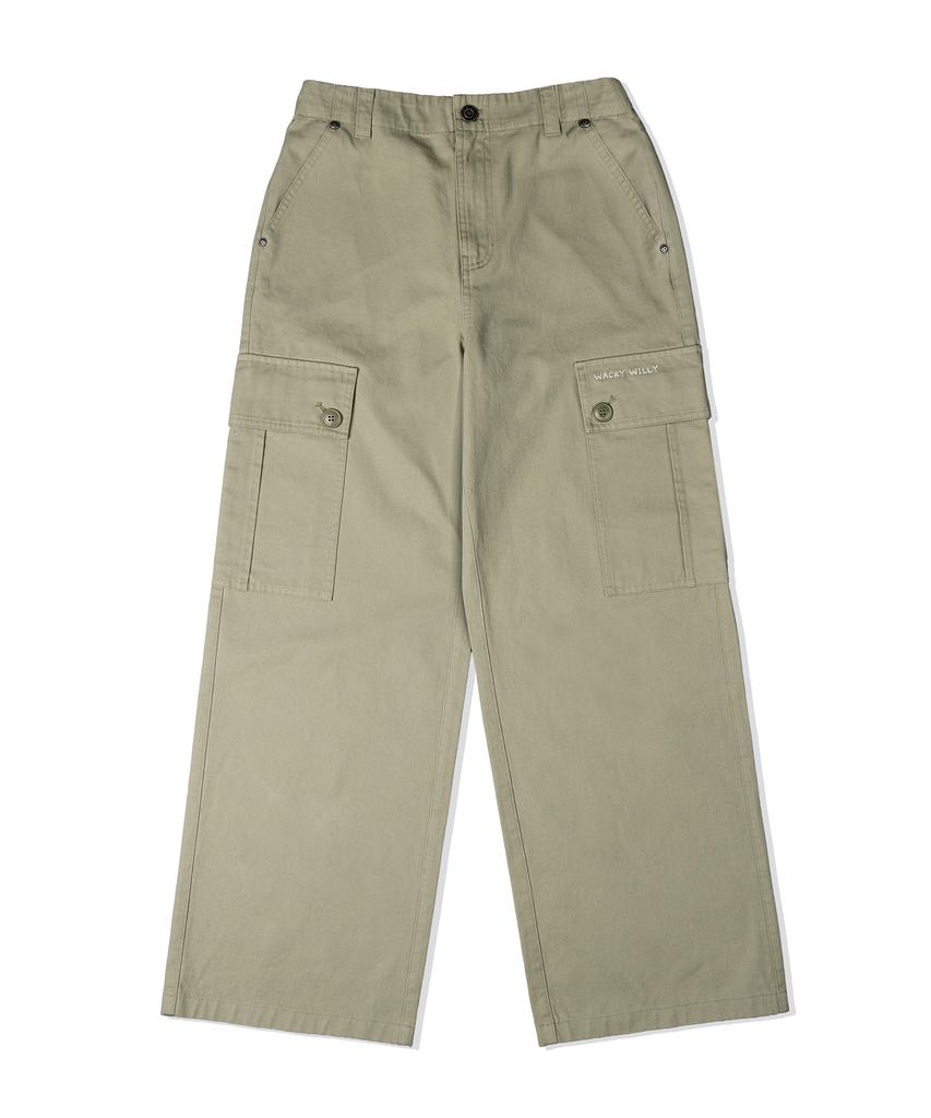 WACKY WILLY Women'S Cotton Cargo Pants Light Khaki