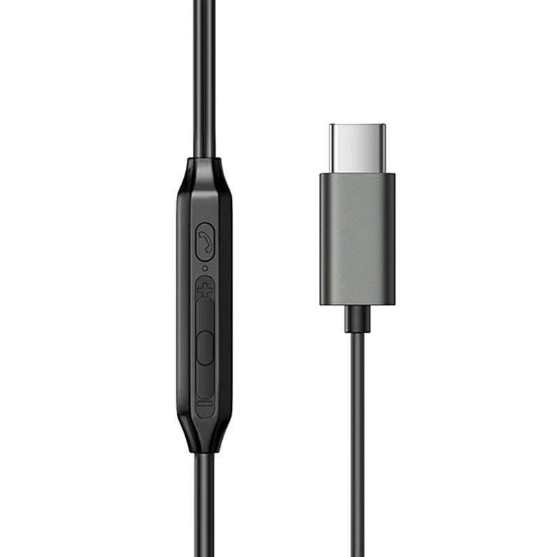 Słuchawki Douszne Przewodowe Joyroom Jr-Ec06, Type-C (Szare)